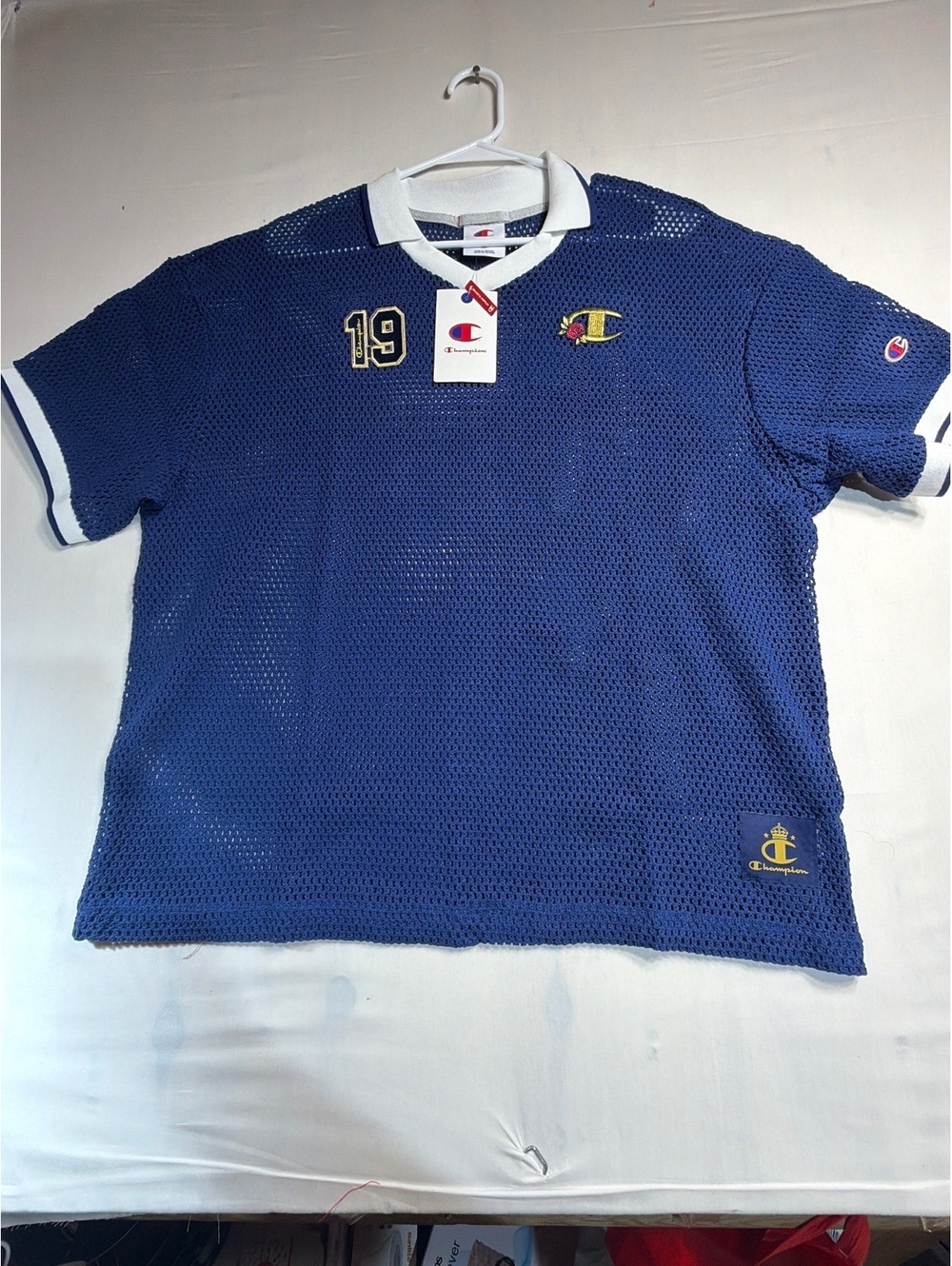 Champion Goalkeeper Crochet SS Jersey Blue Depths Size M